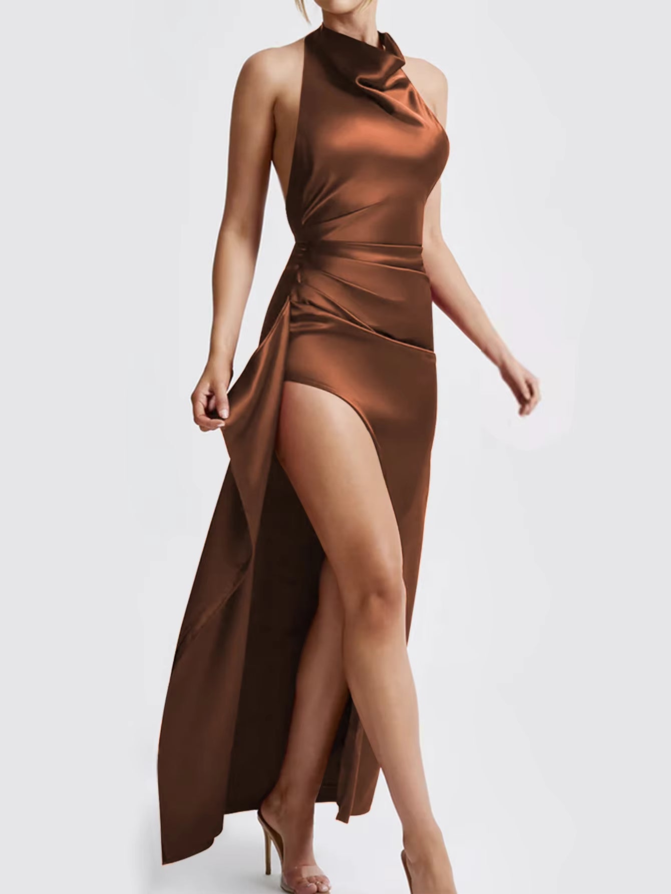 Vestidos formales/Elegante vestido de color liso con cordones y espalda descubierta para mujer, sexy, de cintura alta, ajustado, precioso vestido de noche de alta gama, nuevo diseño 2025, vestido de fiesta/tiendas de vestidos de fiesta